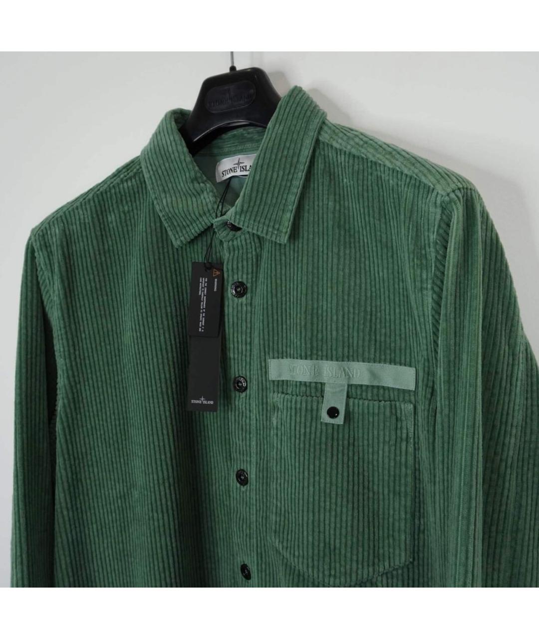 STONE ISLAND Зеленая хлопковая кэжуал рубашка, фото 5