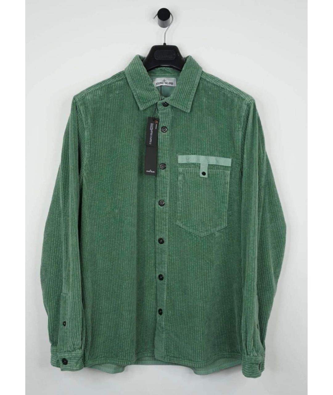 STONE ISLAND Зеленая хлопковая кэжуал рубашка, фото 7