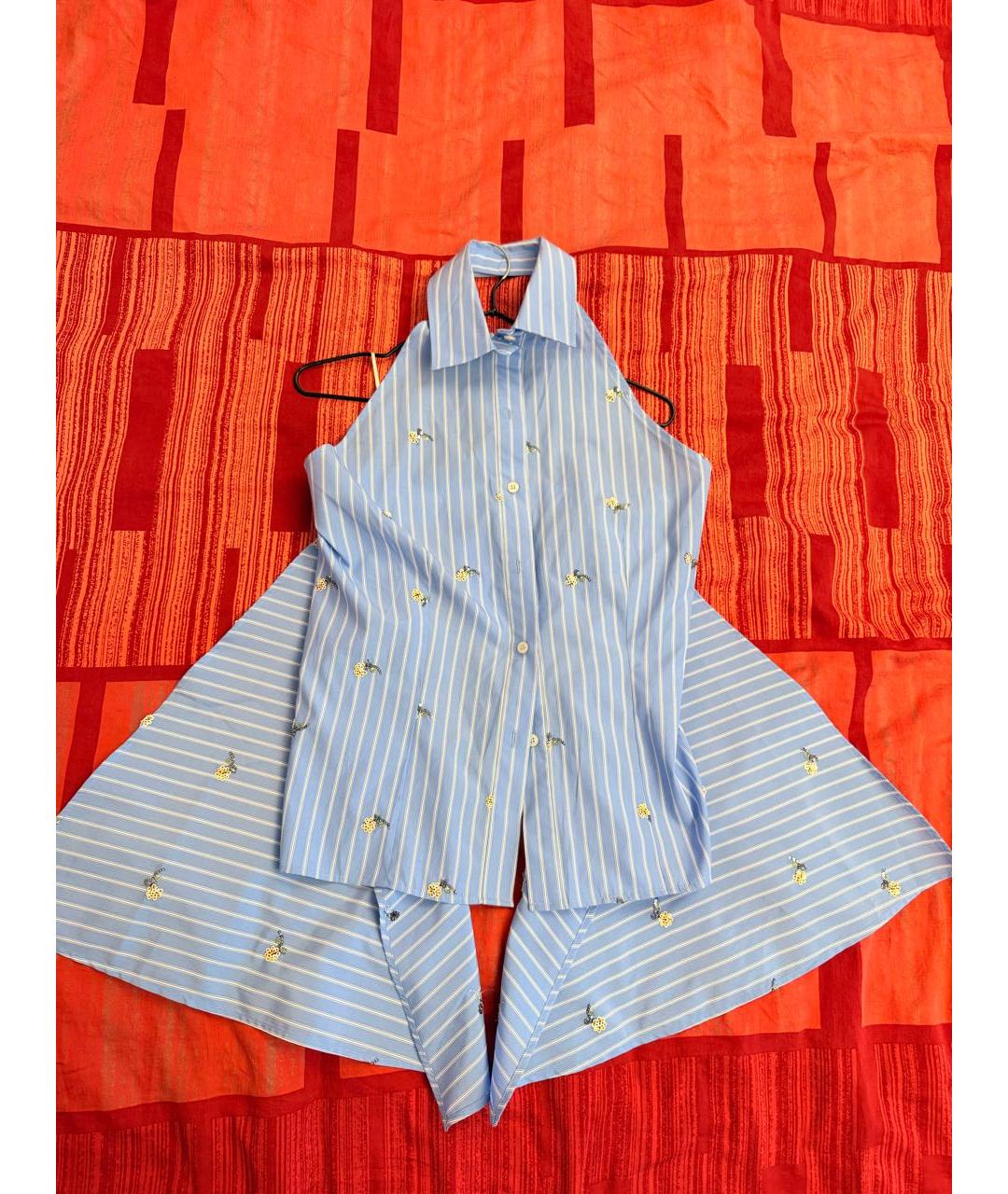 MSGM Голубая хлопковая блузы, фото 6