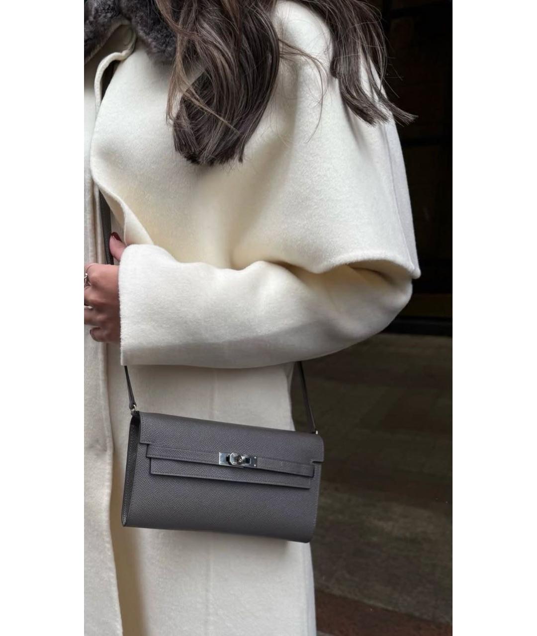 HERMES Бежевая кожаная сумка через плечо, фото 5