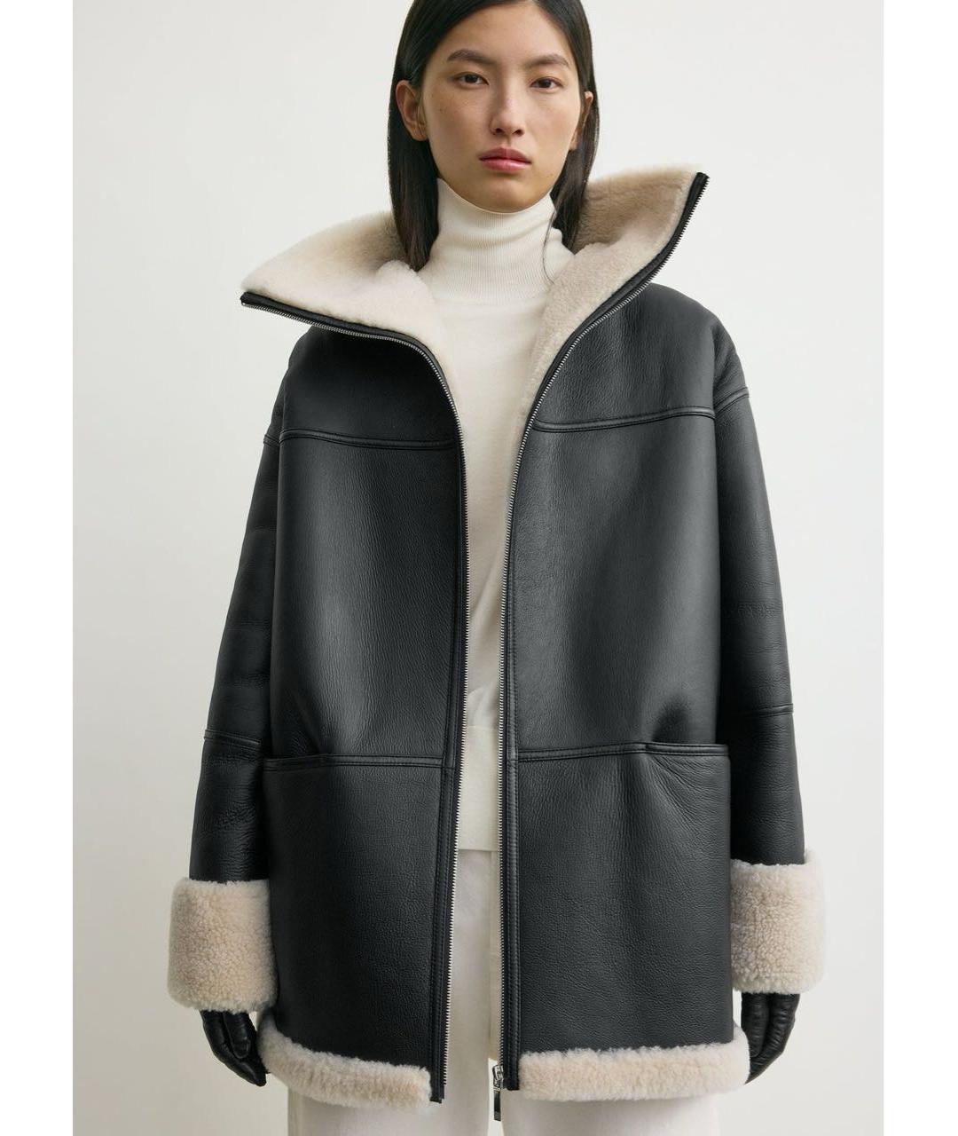 TOTEME Черная кожаная дубленка, фото 6