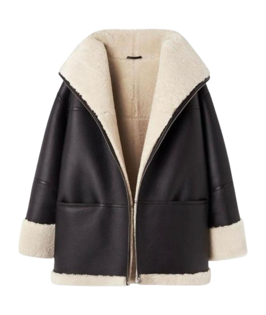 TOTEME Черная кожаная дубленка, фото 1