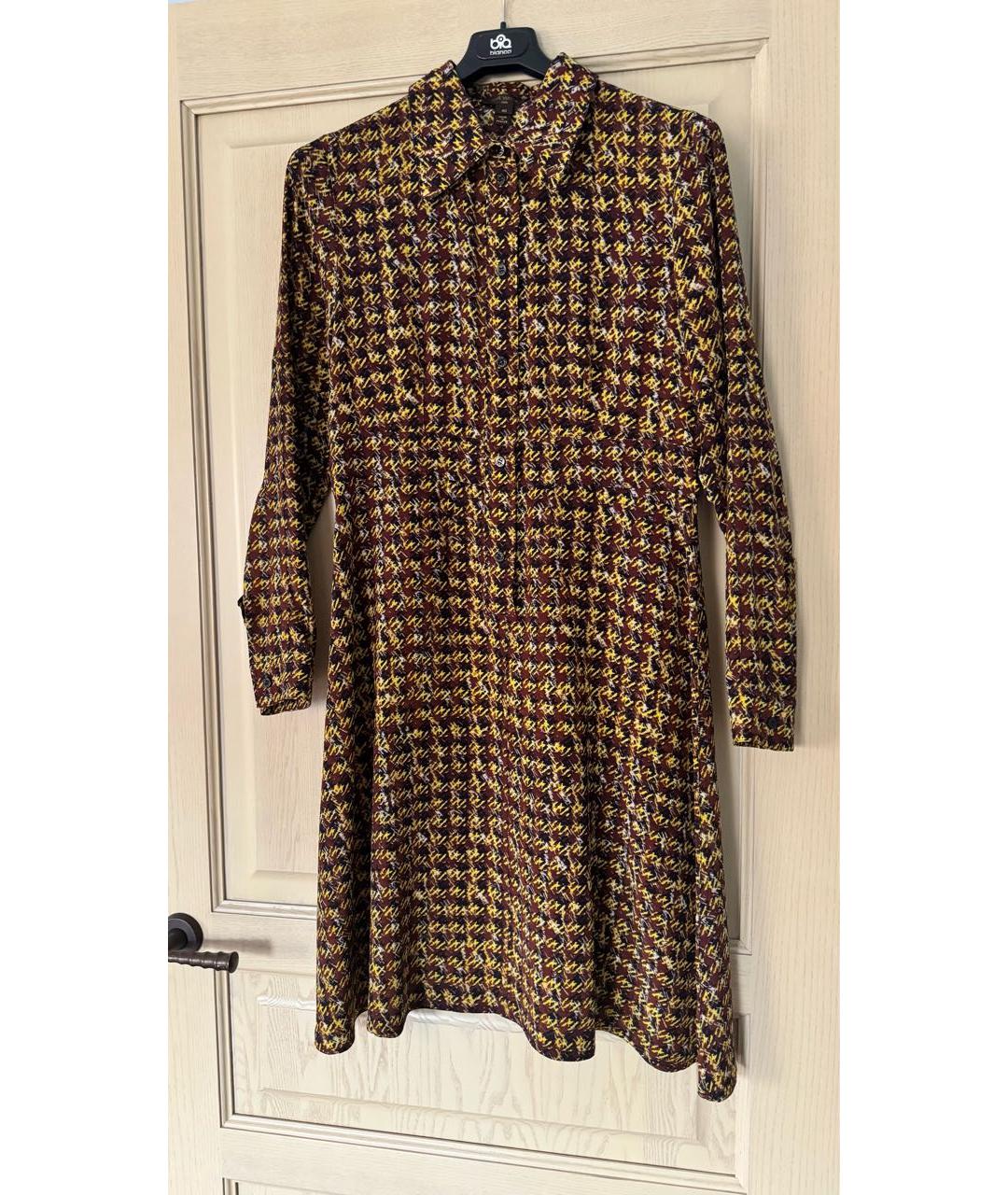 LOUIS VUITTON Коричневое шелковое повседневное платье, фото 3