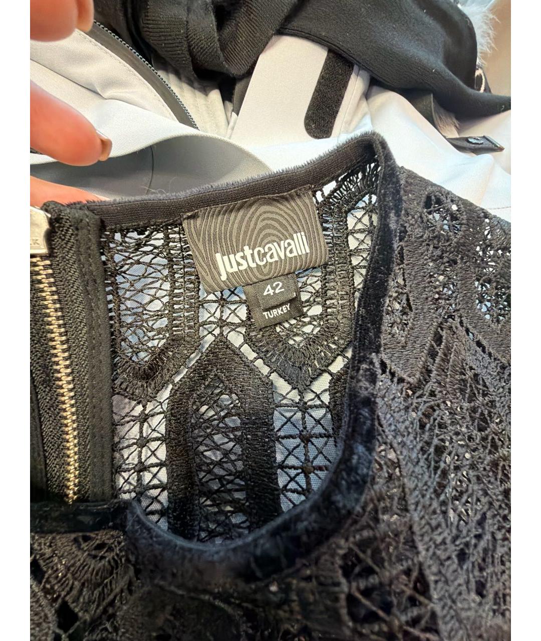 JUST CAVALLI Черное хлопковое вечернее платье, фото 3