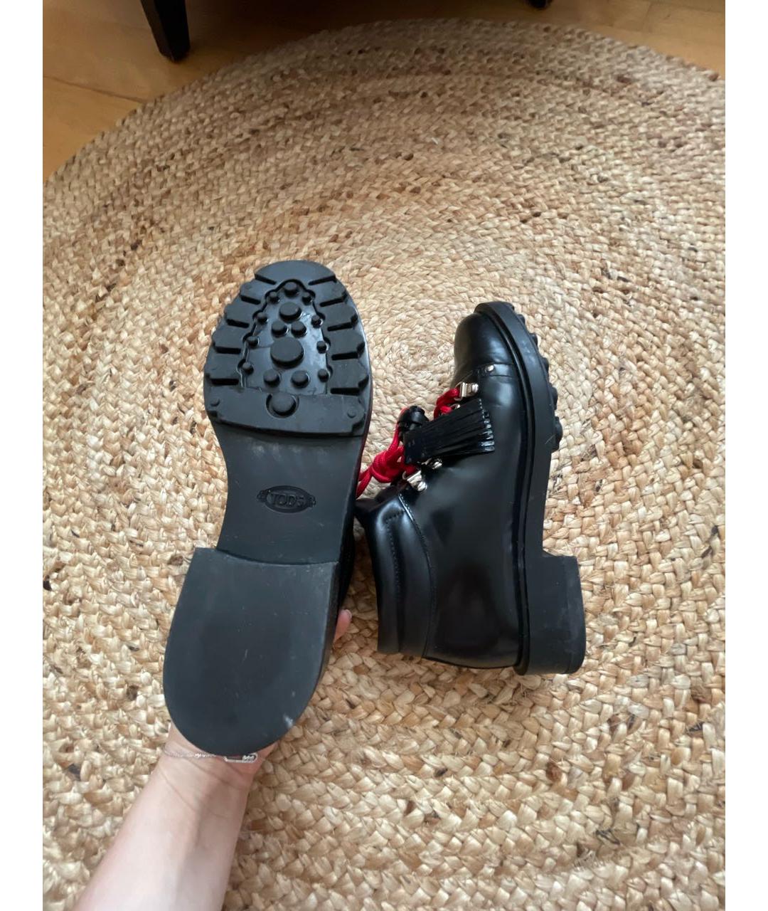 TOD'S Черные кожаные ботинки, фото 7
