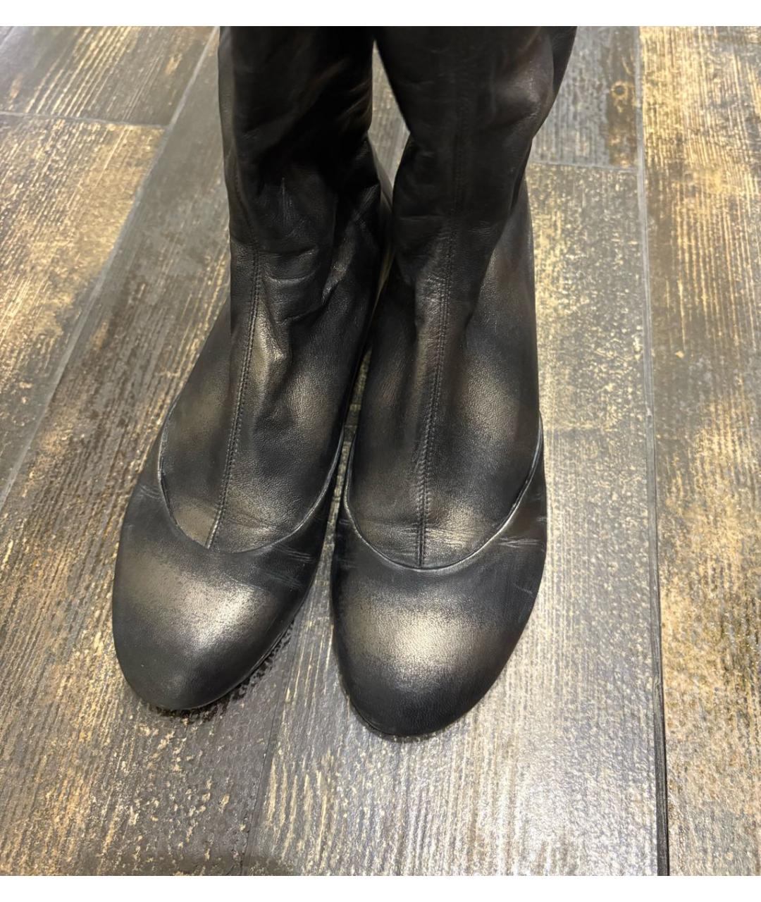 CHANEL Коричневые кожаные ботфорты, фото 2