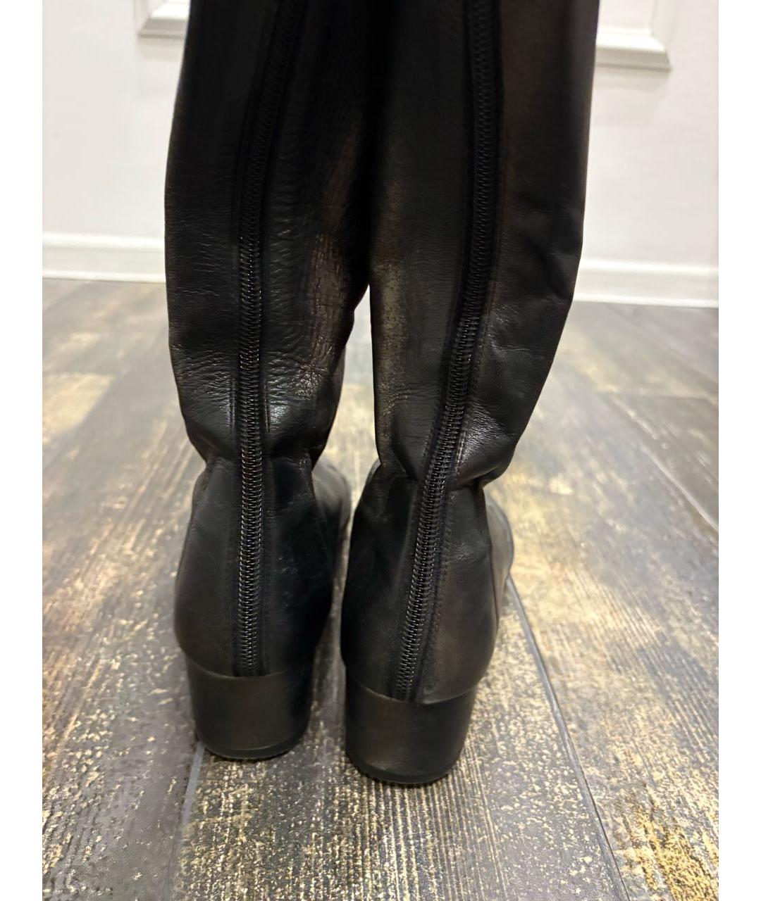 CHANEL Коричневые кожаные ботфорты, фото 4