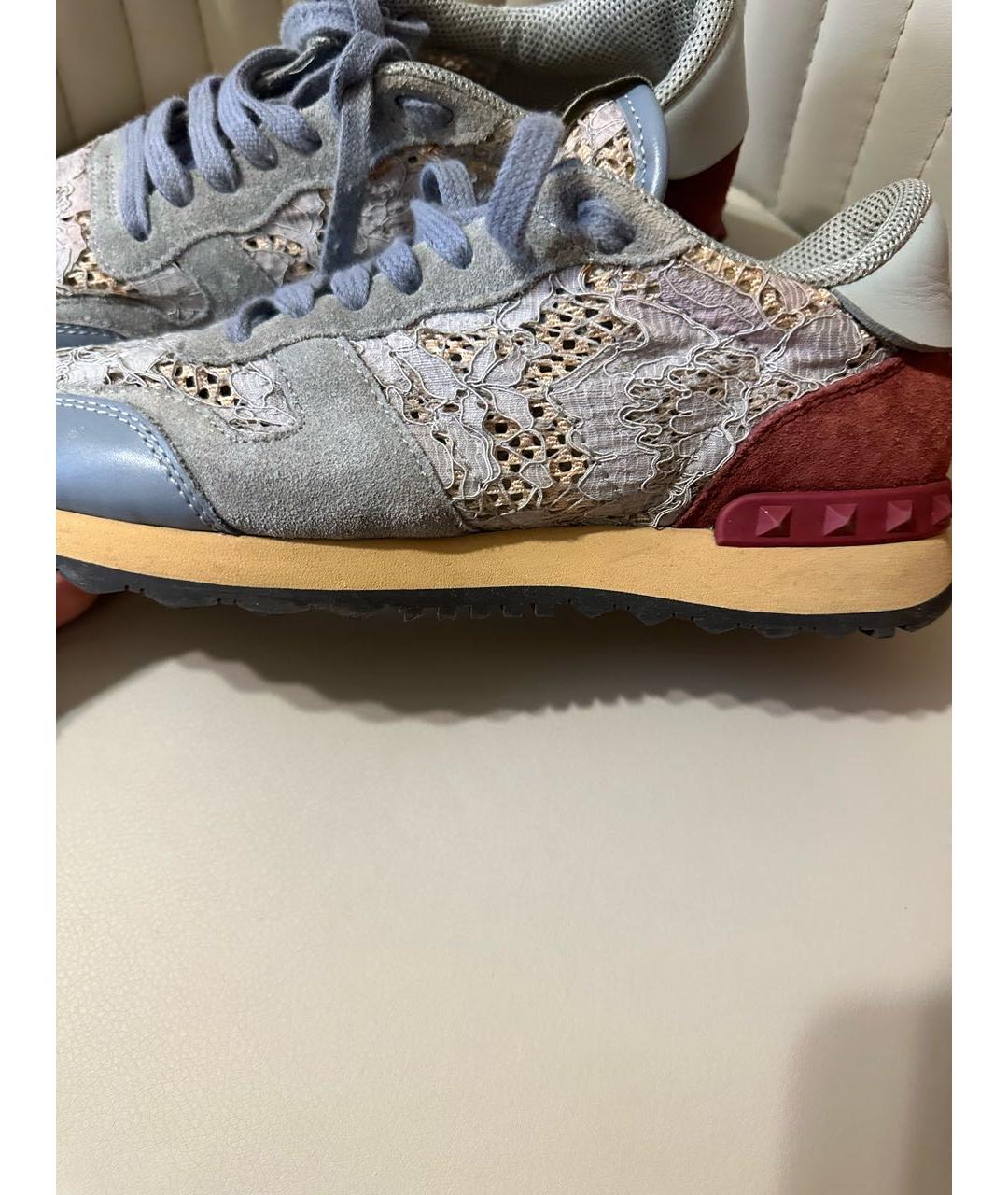 VALENTINO Голубые кожаные кроссовки, фото 6