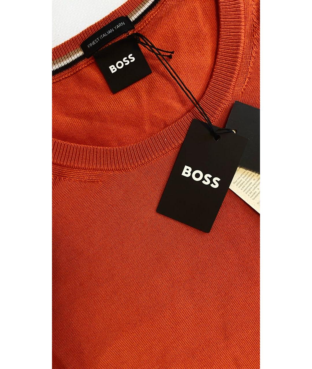 HUGO BOSS Оранжевый шерстяной джемпер / свитер, фото 4