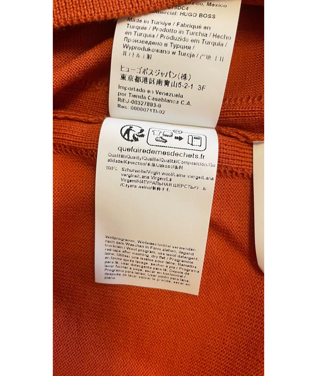 HUGO BOSS Оранжевый шерстяной джемпер / свитер, фото 7
