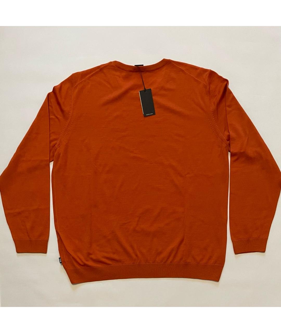 HUGO BOSS Оранжевый шерстяной джемпер / свитер, фото 2