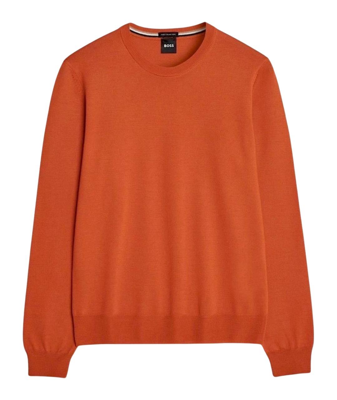 HUGO BOSS Оранжевый шерстяной джемпер / свитер, фото 1