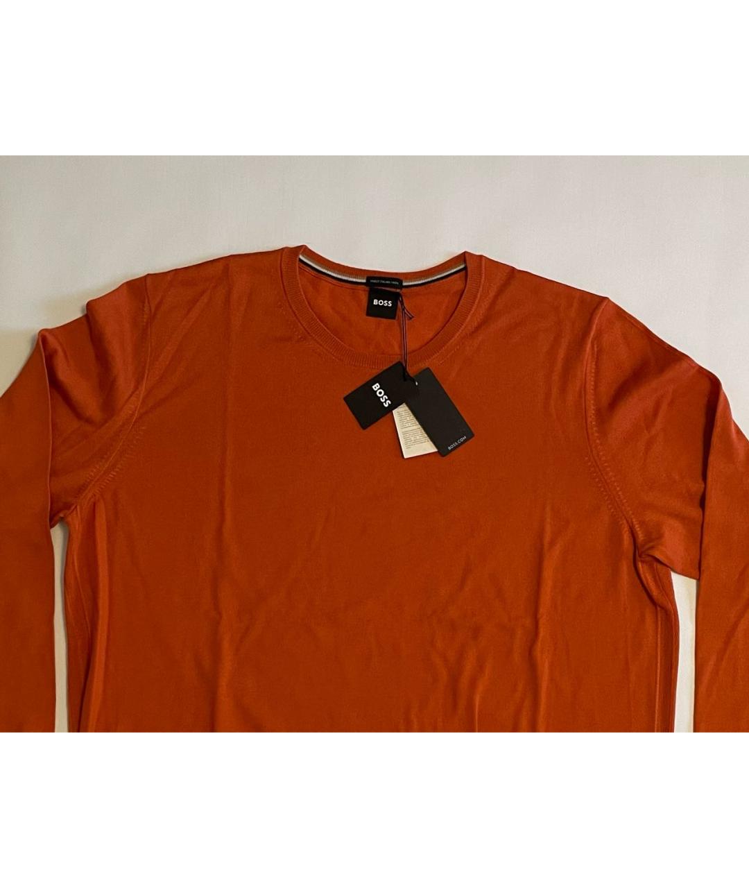 HUGO BOSS Оранжевый шерстяной джемпер / свитер, фото 3