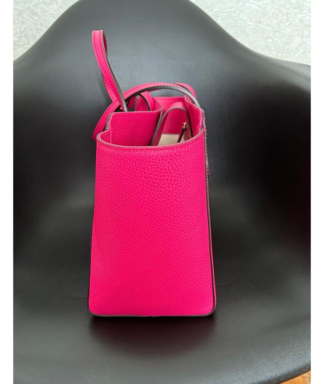 GUCCI Розовая кожаная сумка тоут, фото 3