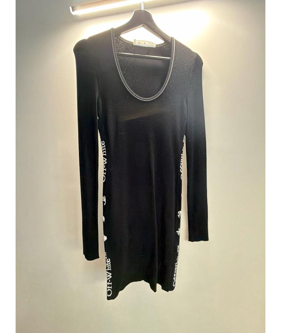 1/OFF Черное вискозное повседневное платье, фото 3