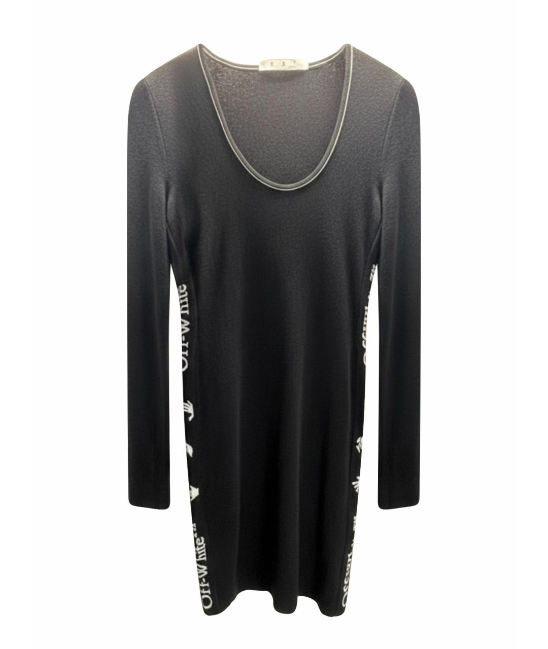 1/OFF Черное вискозное повседневное платье, фото 1