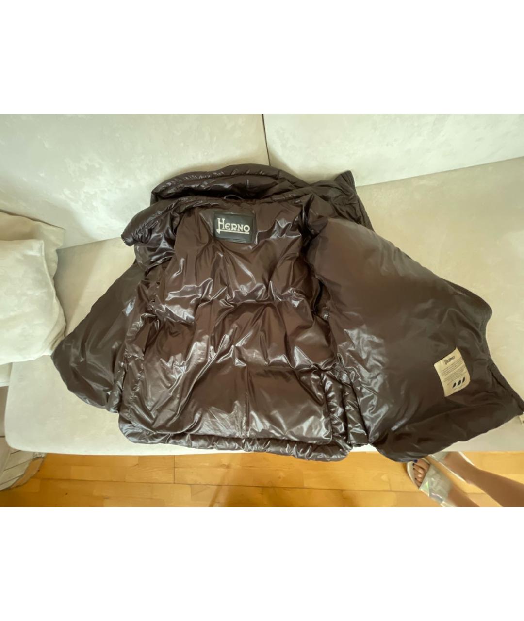 HERNO Коричневая синтетическая куртка, фото 8