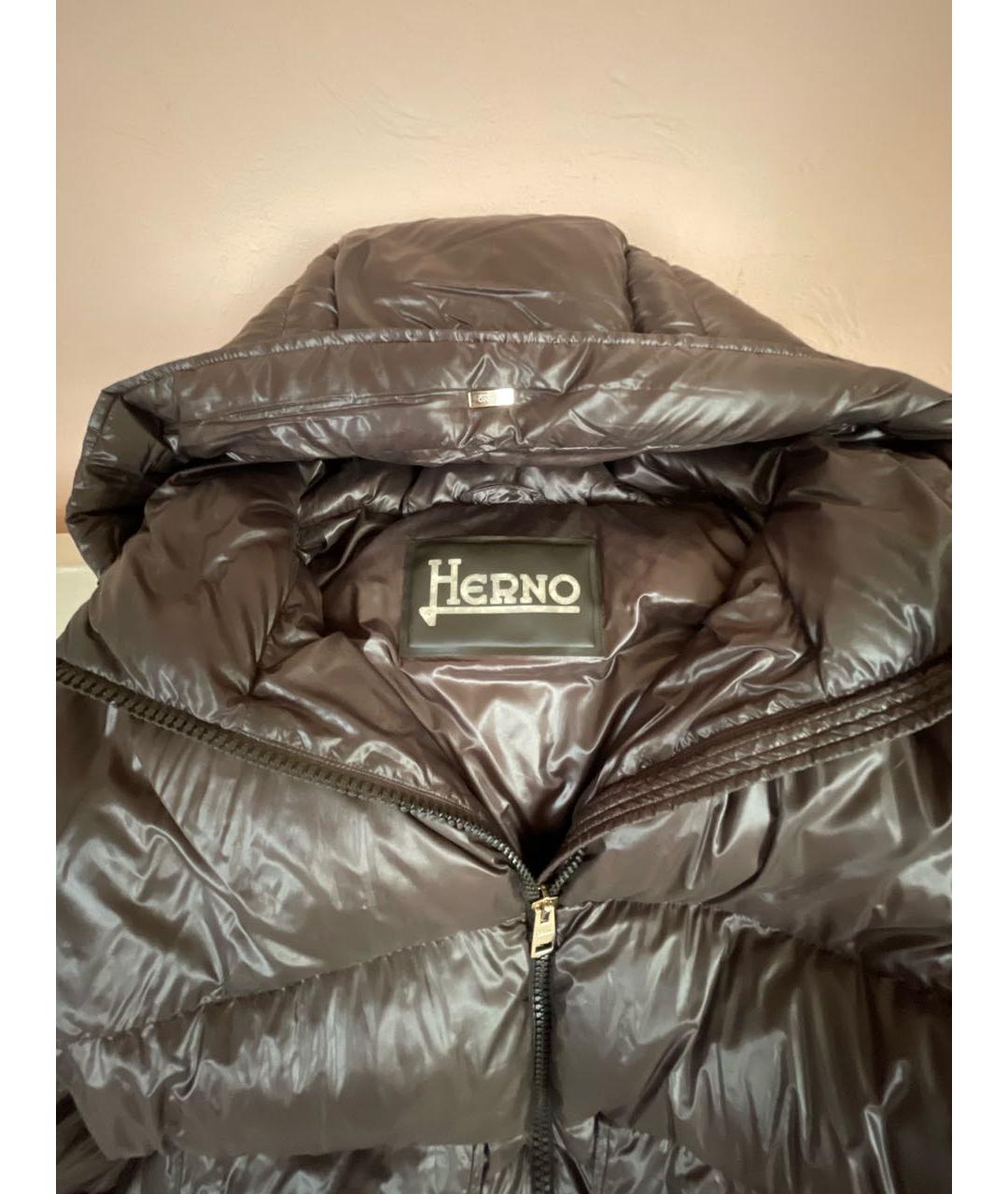 HERNO Коричневая синтетическая куртка, фото 3