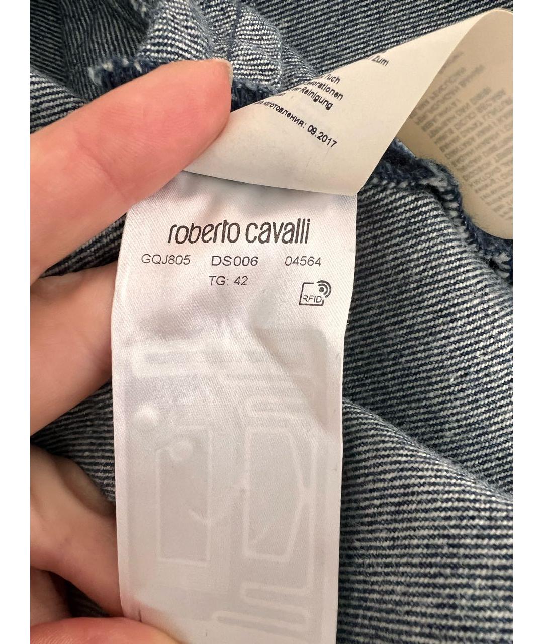 ROBERTO CAVALLI Темно-синий деним жакет/пиджак, фото 5