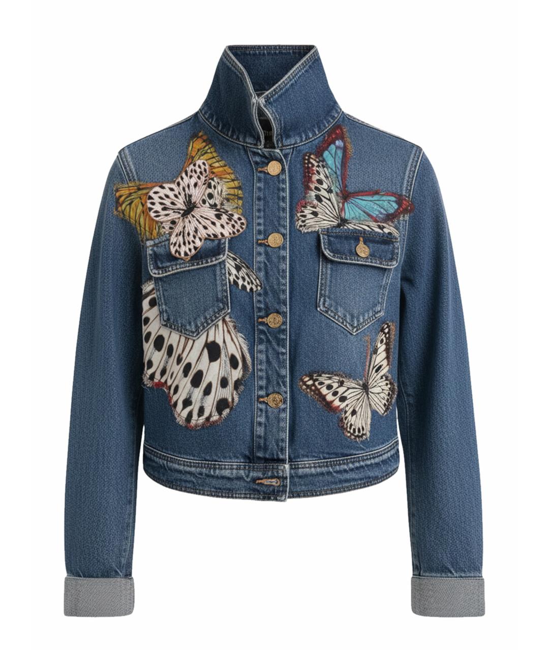 ROBERTO CAVALLI Темно-синий деним жакет/пиджак, фото 1