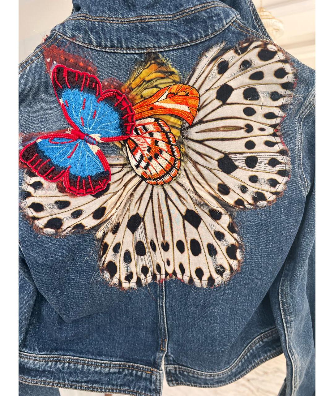 ROBERTO CAVALLI Темно-синий деним жакет/пиджак, фото 4