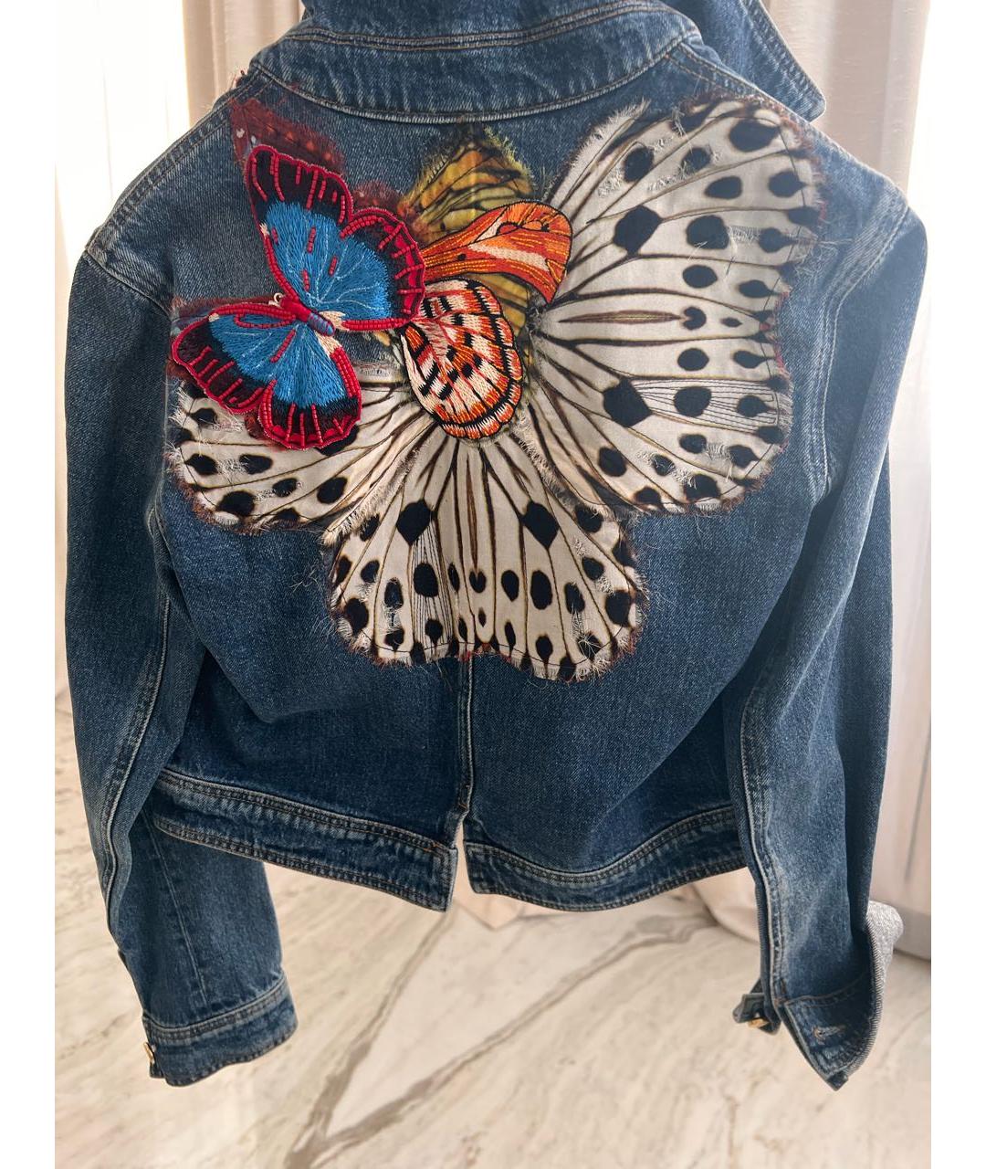 ROBERTO CAVALLI Темно-синий деним жакет/пиджак, фото 2