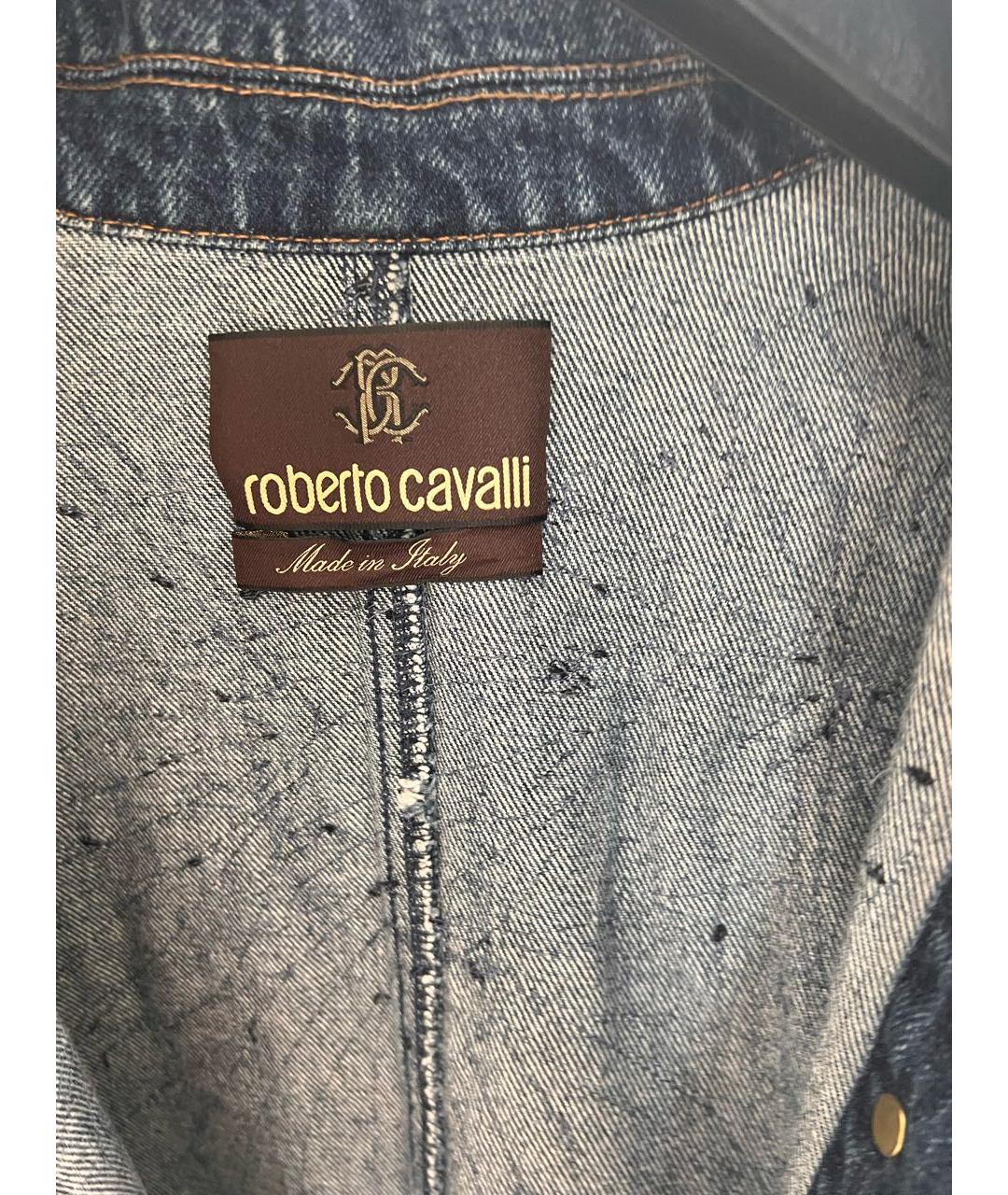 ROBERTO CAVALLI Темно-синий деним жакет/пиджак, фото 3