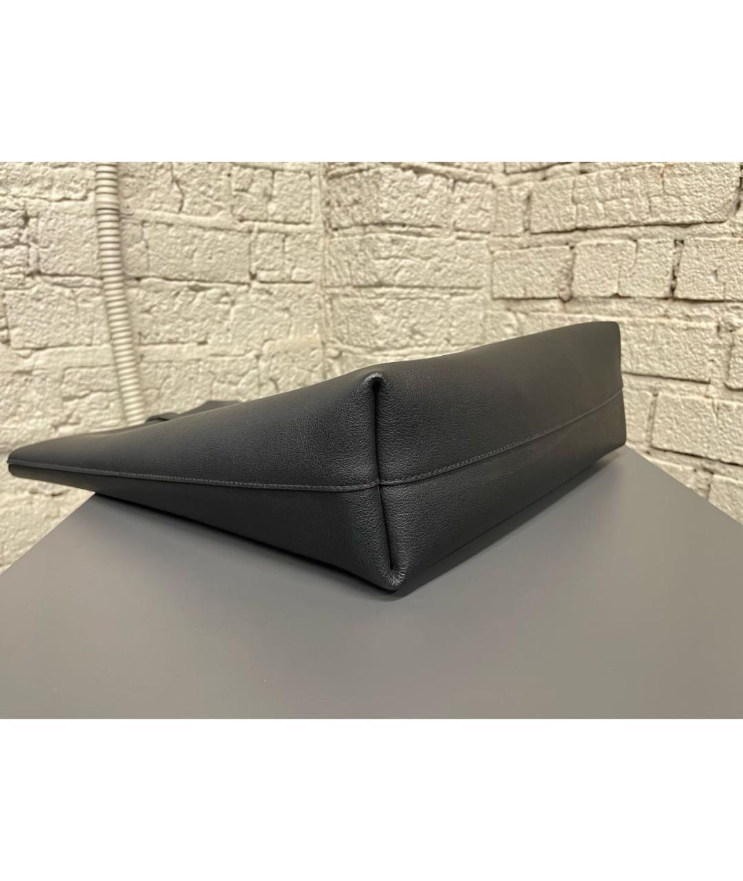 SAINT LAURENT Черная кожаная сумка тоут, фото 6