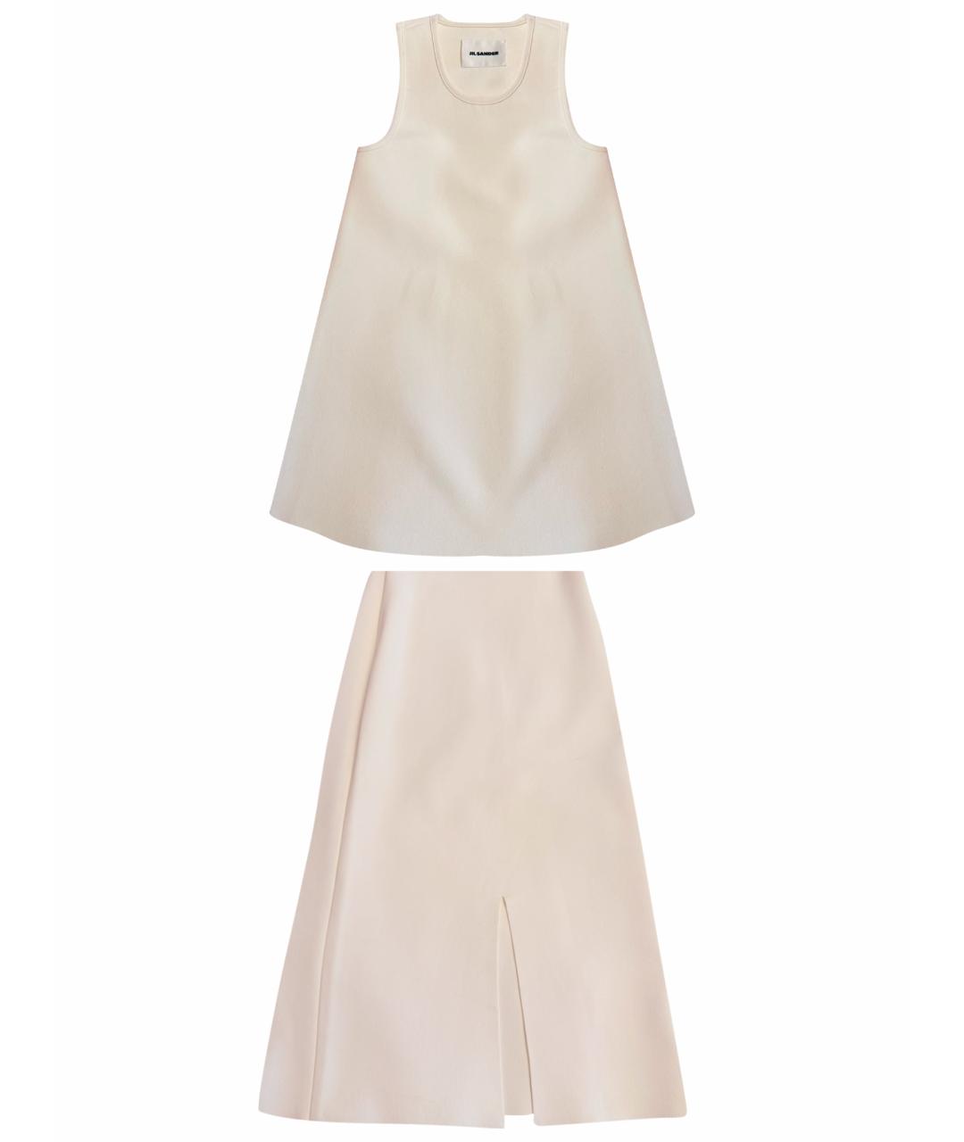 JIL SANDER Белый вискозный костюм с юбками, фото 1