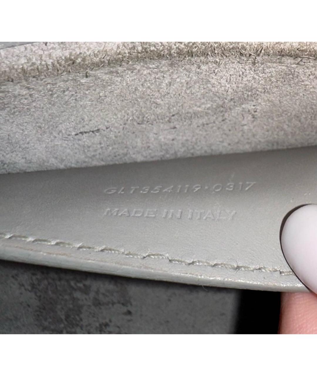 SAINT LAURENT Серая кожаная сумка через плечо, фото 7