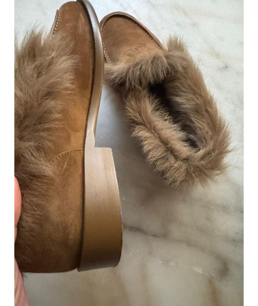 CHANEL Коричневые замшевые лоферы, фото 4