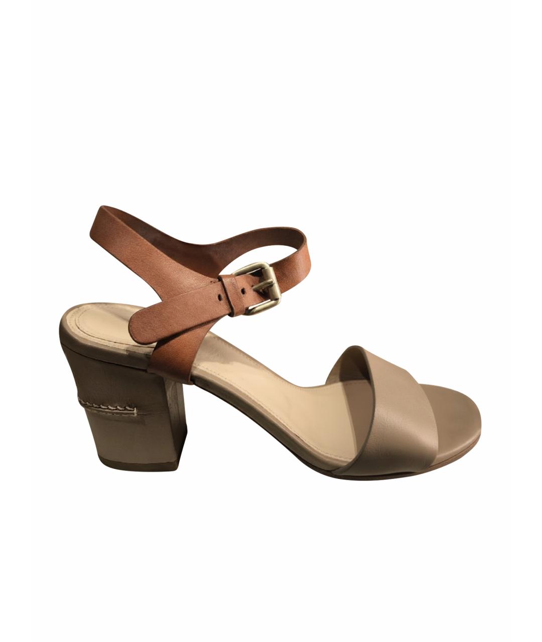 CHLOE Бежевые кожаные босоножки, фото 1