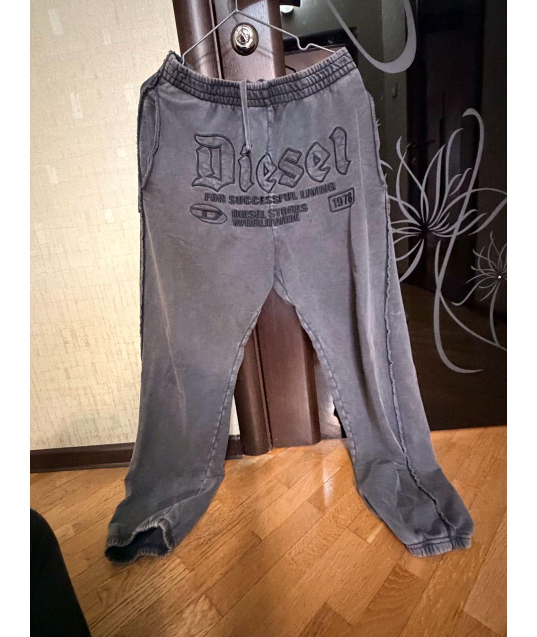 DIESEL Антрацитовые хлопковые повседневные брюки, фото 4