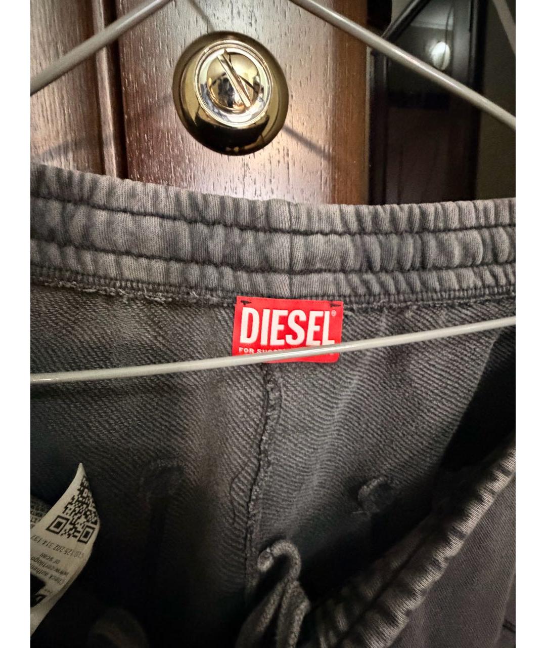 DIESEL Антрацитовые хлопковые повседневные брюки, фото 3