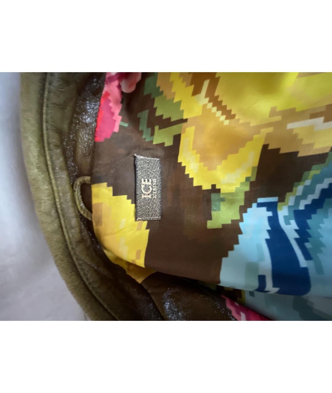 ICEBERG Хаки кожаная куртка, фото 5