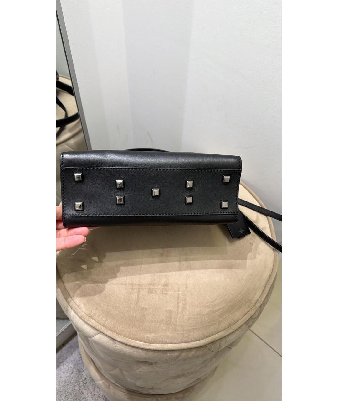 VALENTINO Черная кожаная сумка через плечо, фото 7