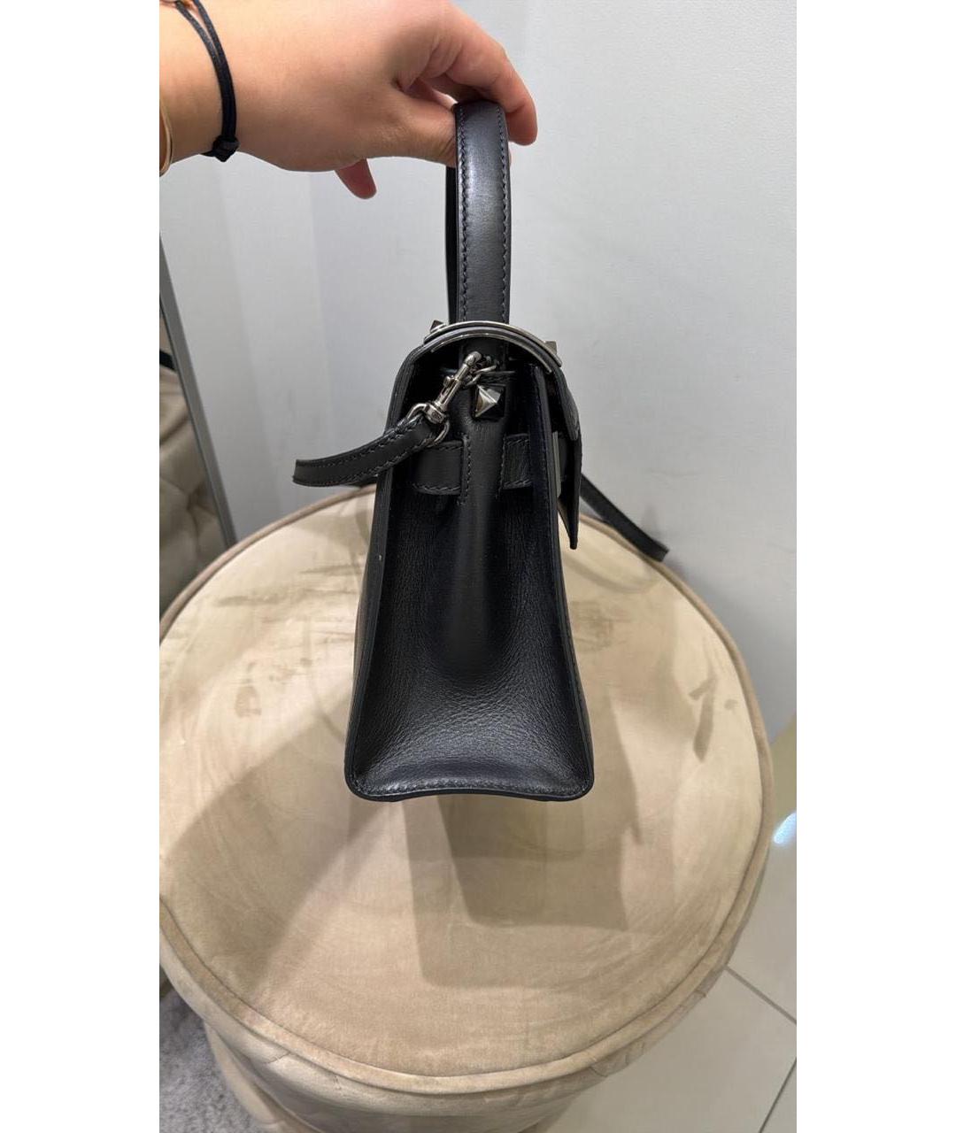 VALENTINO Черная кожаная сумка через плечо, фото 3