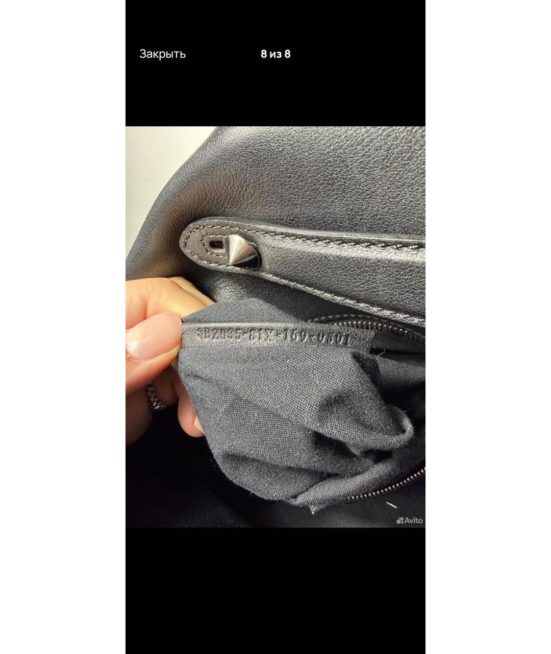 VALENTINO Черная кожаная сумка через плечо, фото 6