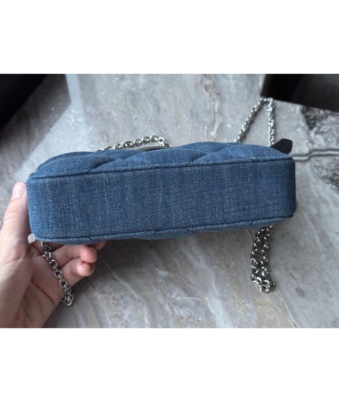 EMPORIO ARMANI Темно-синяя деним сумка через плечо, фото 4