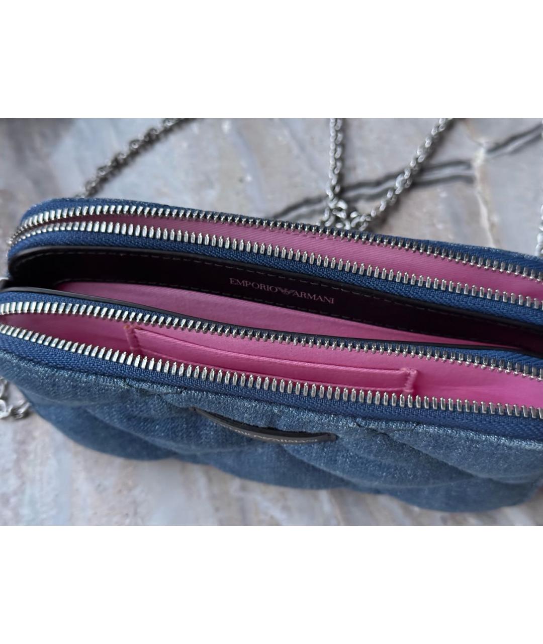 EMPORIO ARMANI Темно-синяя деним сумка через плечо, фото 3