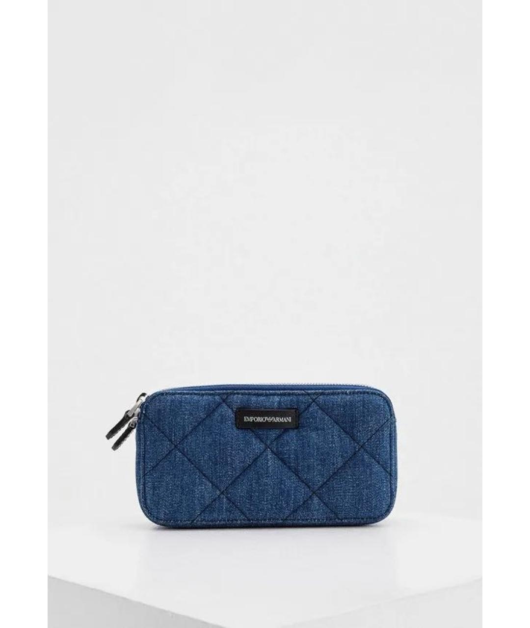 EMPORIO ARMANI Темно-синяя деним сумка через плечо, фото 6