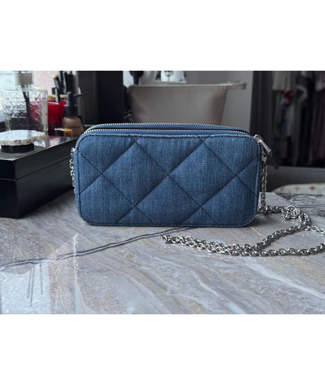 EMPORIO ARMANI Темно-синяя деним сумка через плечо, фото 2