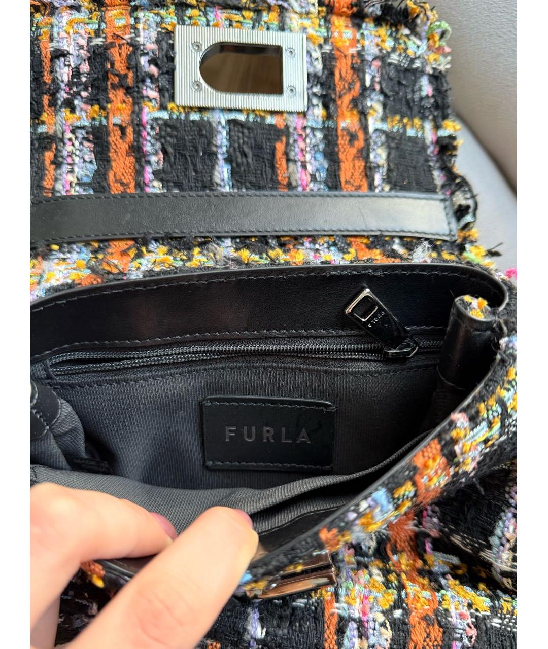 FURLA Мульти твидовая сумка с короткими ручками, фото 6