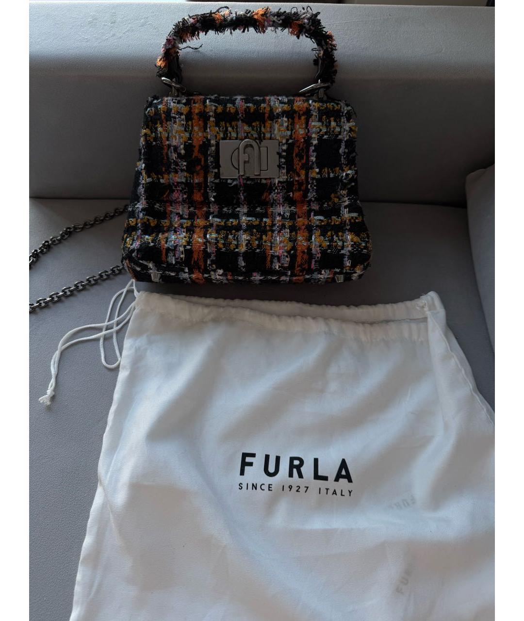 FURLA Мульти твидовая сумка с короткими ручками, фото 8