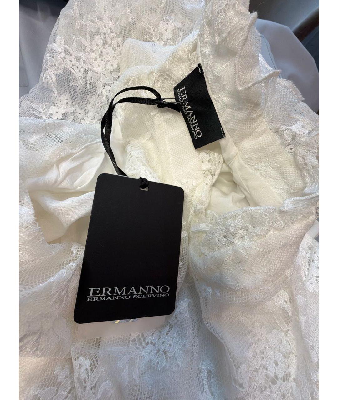 ERMANNO FIRENZE Белое полиэстеровое коктейльное платье, фото 3