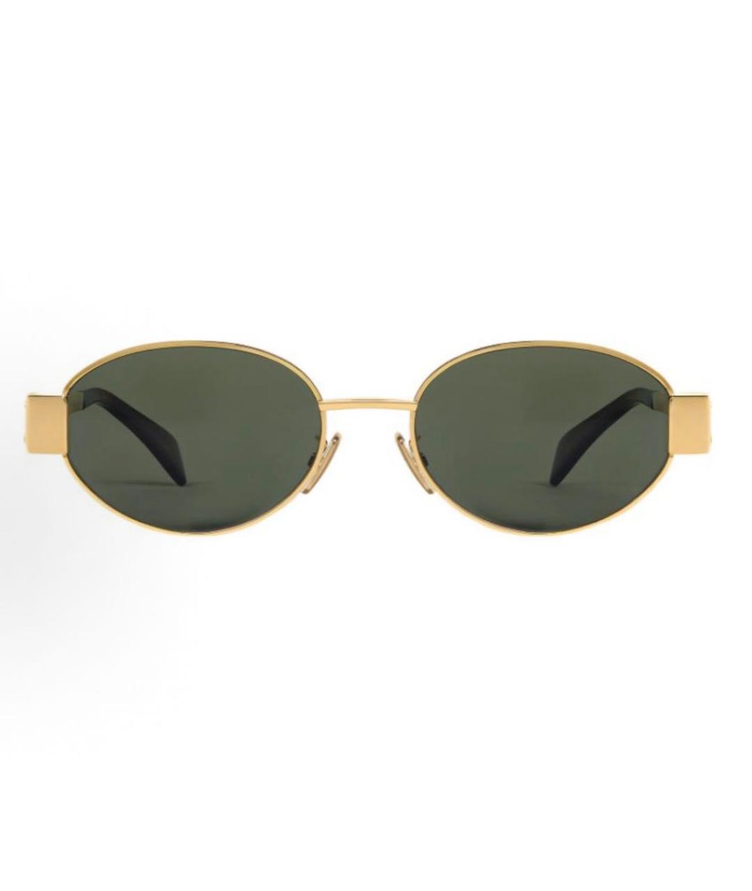 CELINE Золотые металлические солнцезащитные очки, фото 5