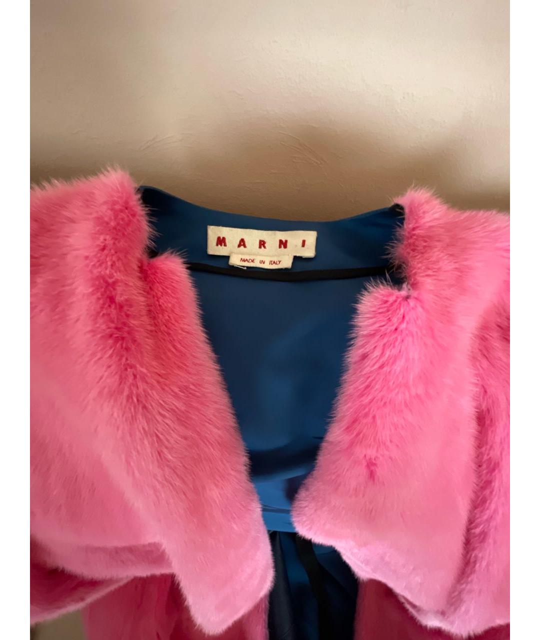MARNI Розовая меховая шуба, фото 3