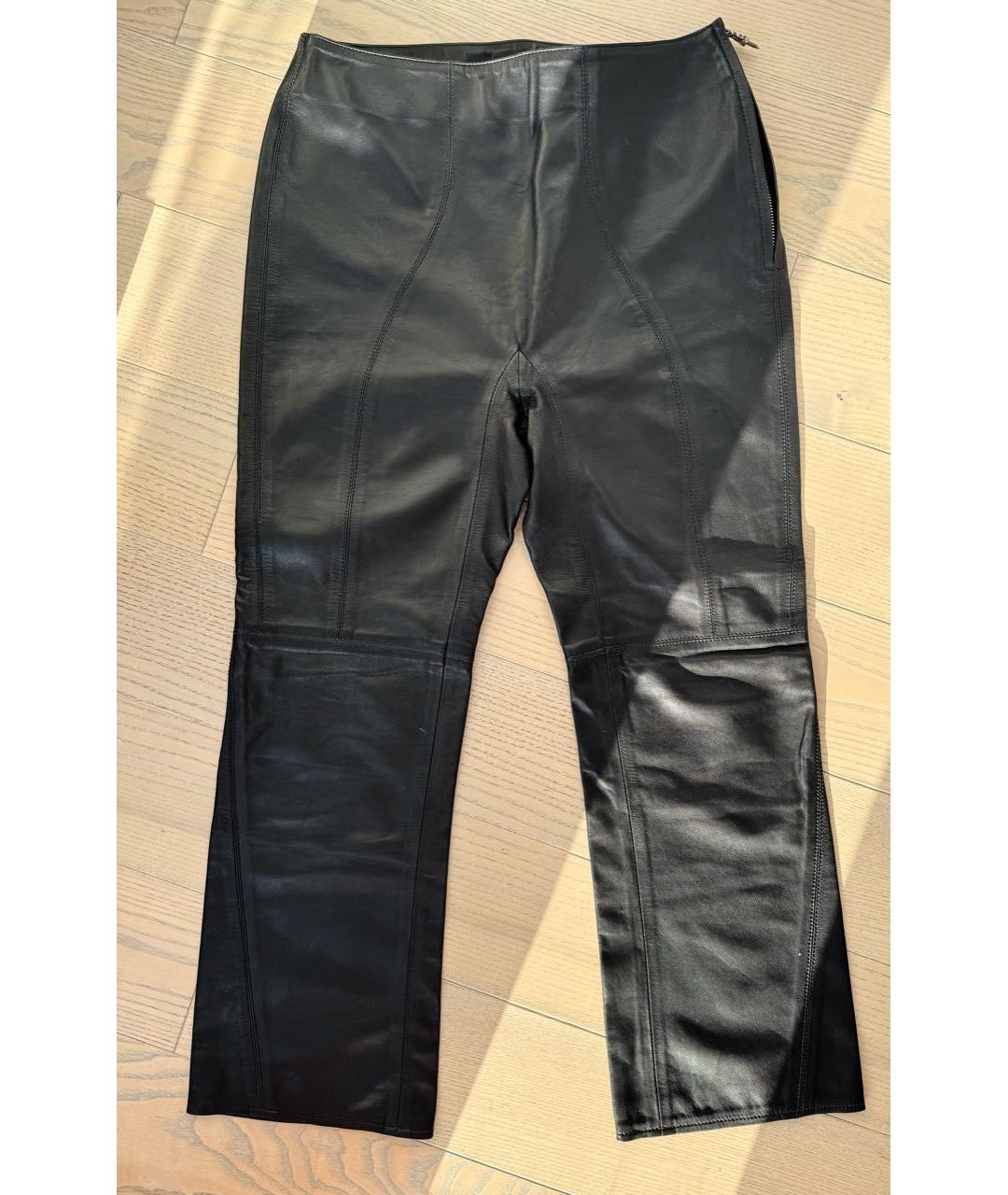 CHROME HEARTS Черные кожаные прямые брюки, фото 9