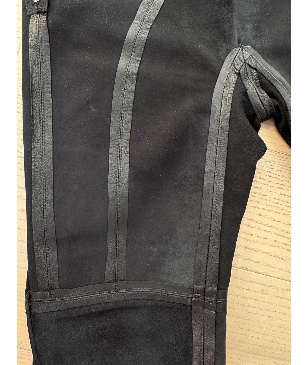 CHROME HEARTS Черные кожаные прямые брюки, фото 6