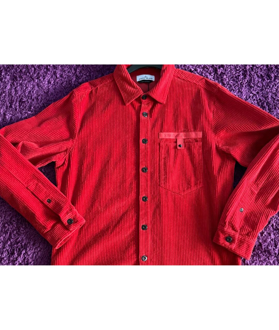 STONE ISLAND Красная хлопковая кэжуал рубашка, фото 6